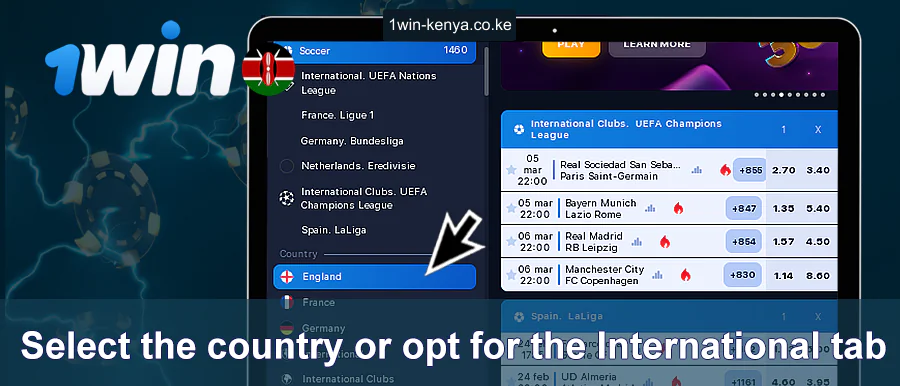 Chagua nchi kwa dau 1win