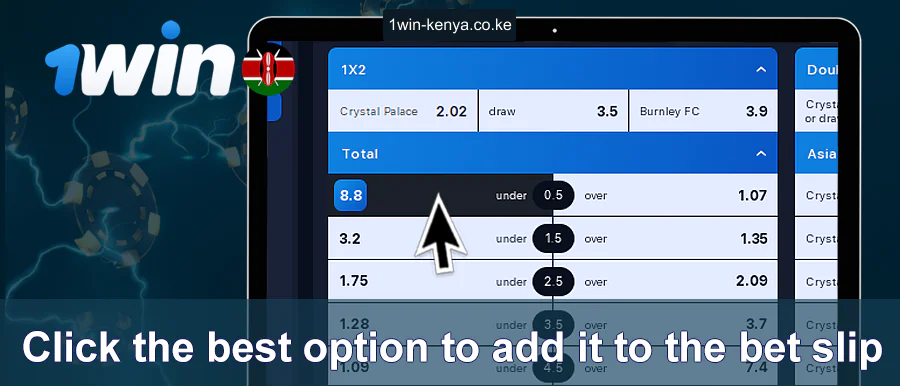 Ongeza chaguo katika kuweka kamari katika 1win