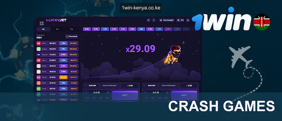 Michezo ya Ajali kwenye 1win nchini Kenya