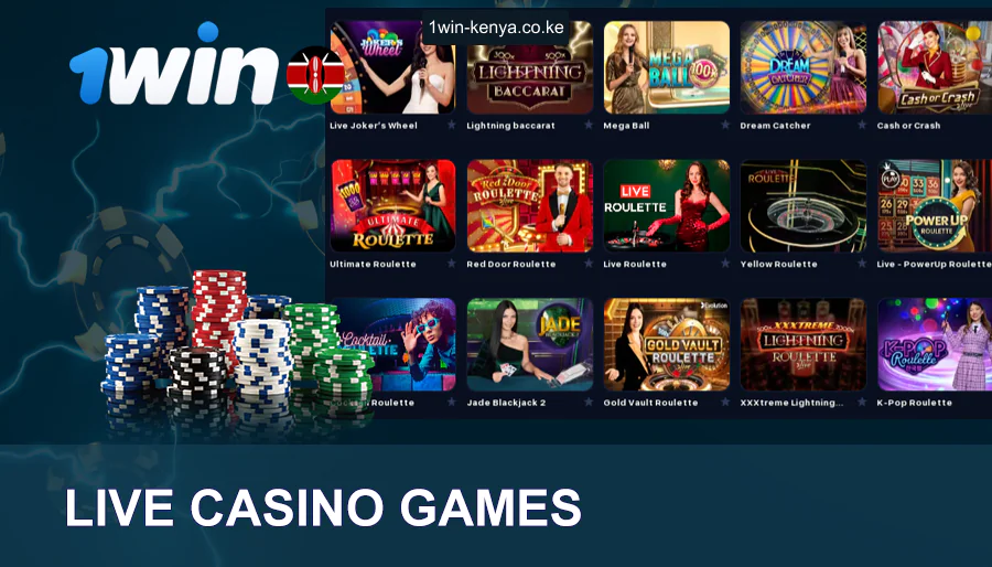 Michezo ya kasino ya moja kwa moja kwenye 1win nchini Kenya