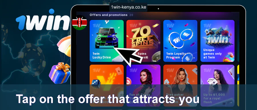 Chagua Bonasi kwenye Tovuti ya 1Win
