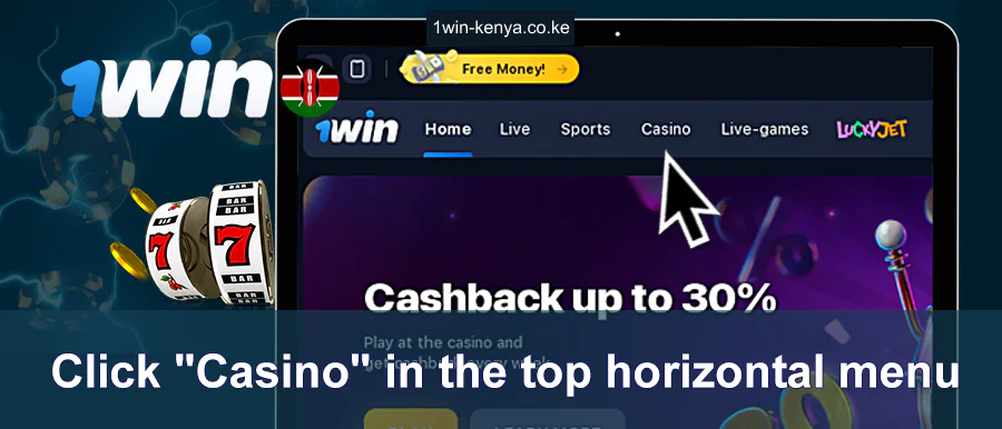 Nenda kwa Kitengo cha Kasino 1WIN