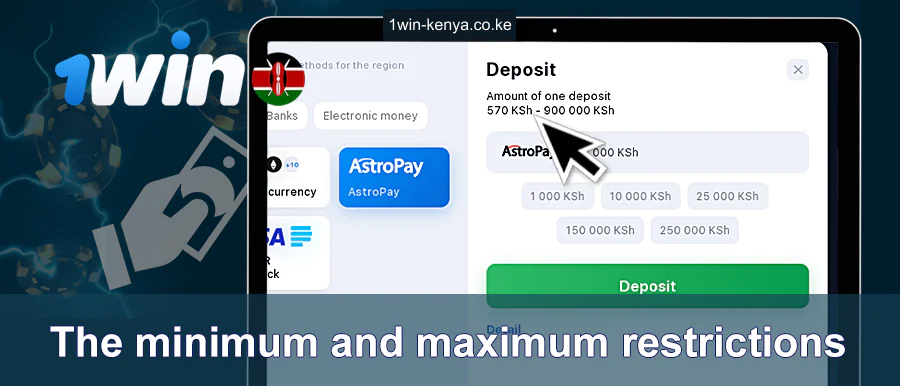 Kiwango cha chini na cha Juu cha Amana kwenye 1win