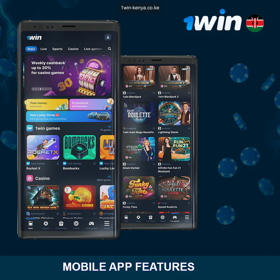 Vipengele vya programu ya simu ya 1win kwa wachezaji wa Kenya