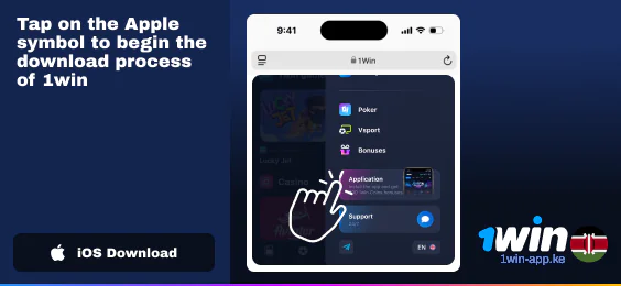 Tap to the "iOS" button to start downloading process of 1Win App