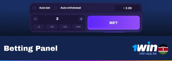 Betting Panel of Lucky Jet - 1Win App