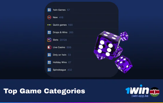 List of Games Categories at 1Win
