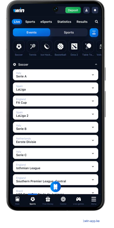 1Win Kenya App - Sports Betting Options