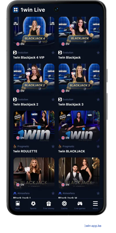 1Win Kenya App - Live Casino