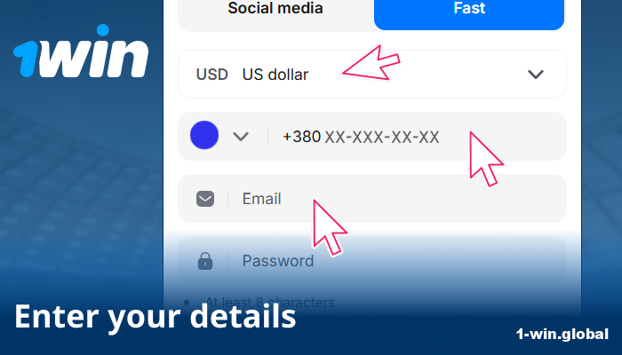 Provide email, phone number, and currency for 1win