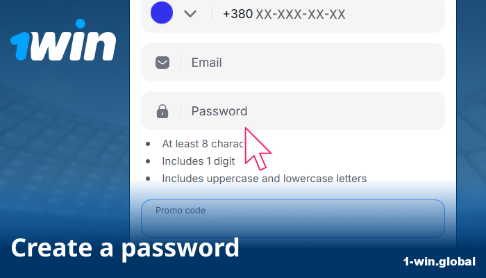 Set a password for your 1win profile